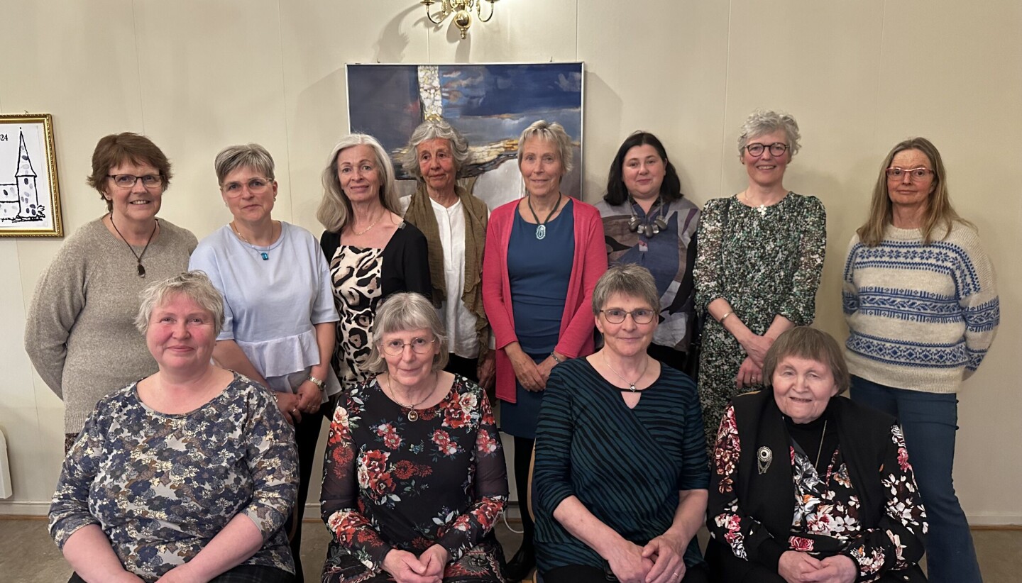 Denne gjengen hadde en trivelig kveld da Selbu Bygdekvinnelag feiret 90 år forrige lørdag. Bakerst fra venstre: Unni Aftret, Annett Kerber, Heidi Kulseth, Åslaug Grande Belling, Debbie Spets, Diana Kovzan, Gunn-Marit Wanvik, Berit Setsaas. Foran fra venstre: Kari Viken Olsen, Gro Einrem Volseth, Karin Galaaen, Guri Fuglem. Foto: Øyvind Skogmo Hansen